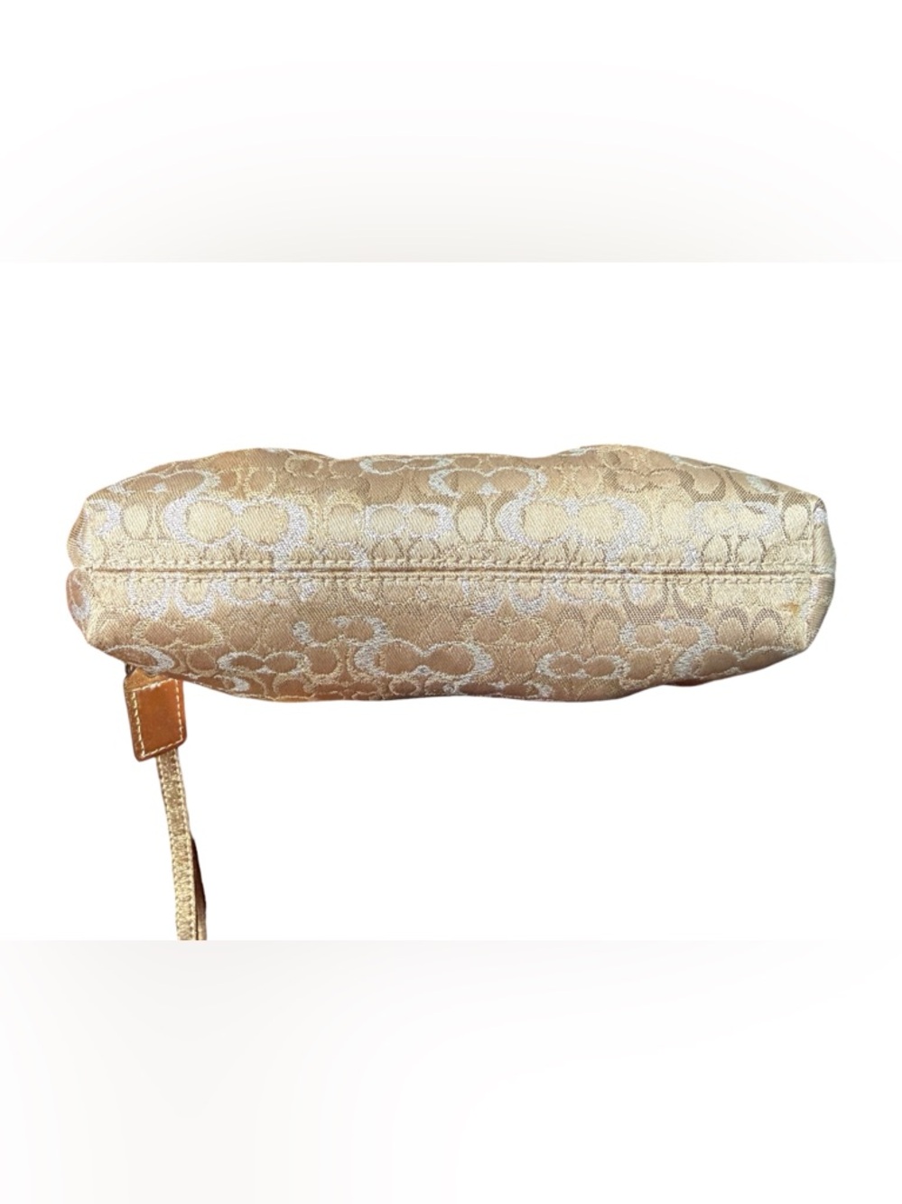 Vintage Coach Optic Mini Signature Lurex Framed Kisslock Clutch, Champagne 🥂 - Picture 3 of 10